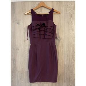 BCBG MAXAZRIA - Purple Ruffle Tiered Sheath Dress / size 0